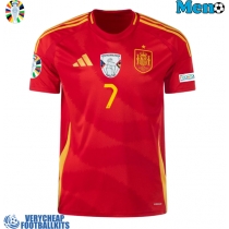 Spain Alvaro Morata #7 Replica Home Shirt Euro 2024 Short Sleeve